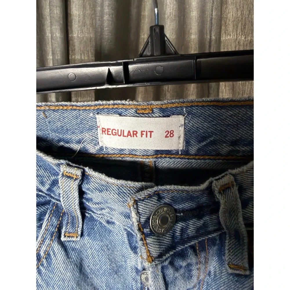 Levis 501 Regular Fit Jeans Mens 28x30 Blue Denim Straight Leg Button Fly